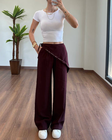 Linen wrap pants