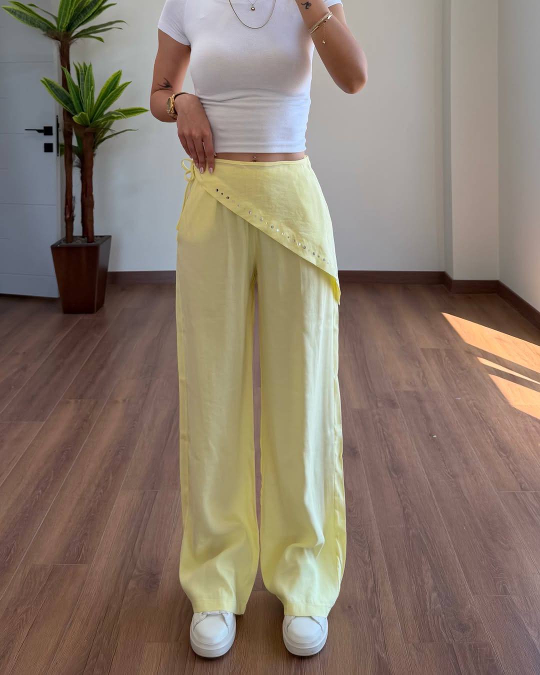 Linen wrap pants