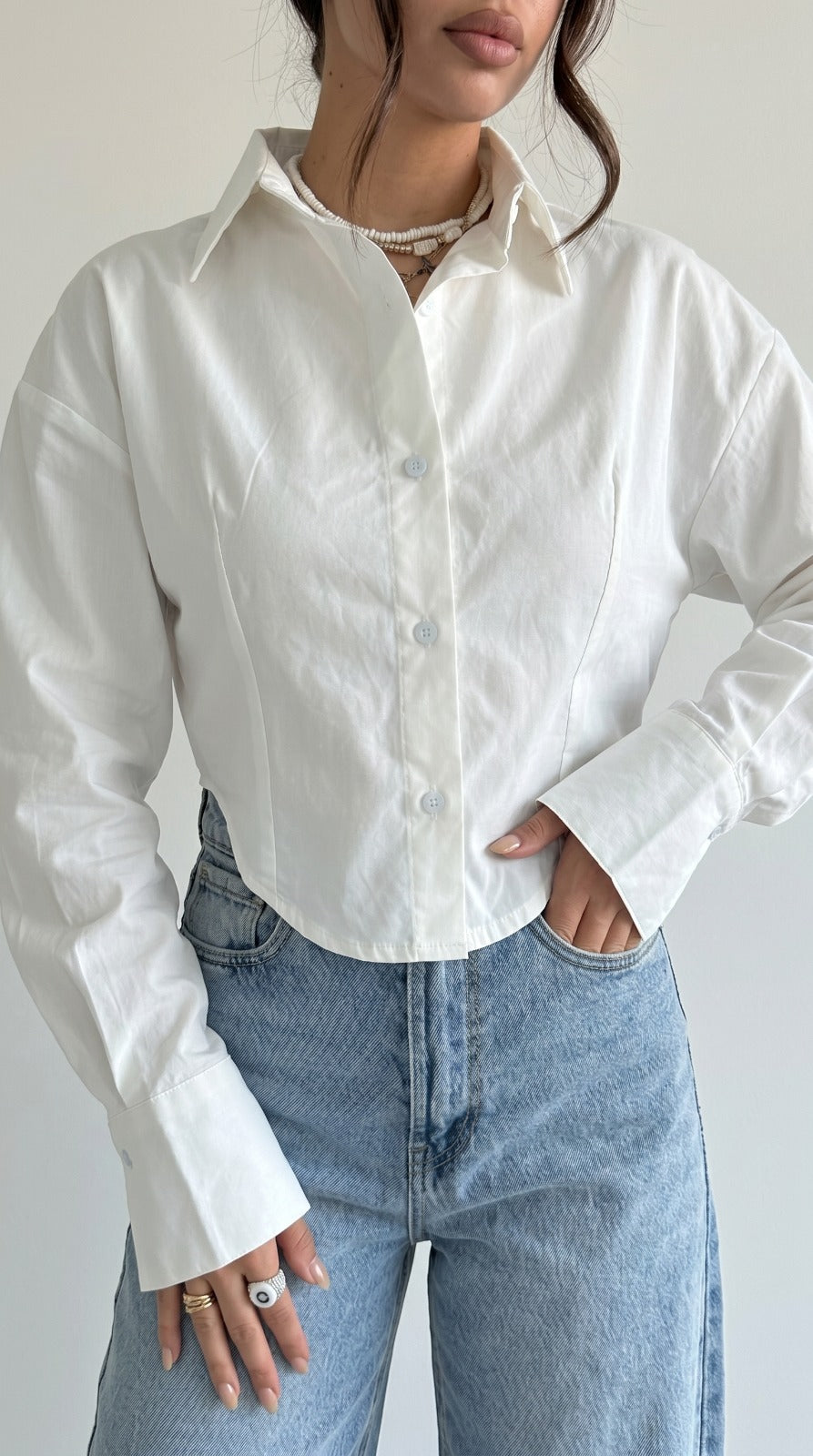 Poplin Crop Shirt