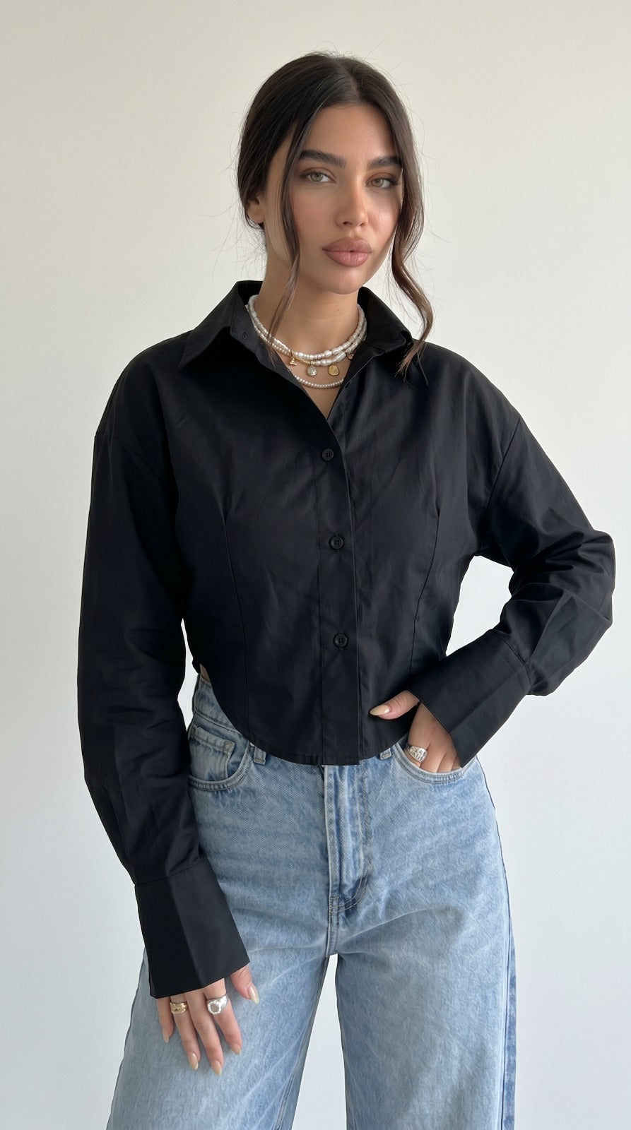Poplin Crop Shirt