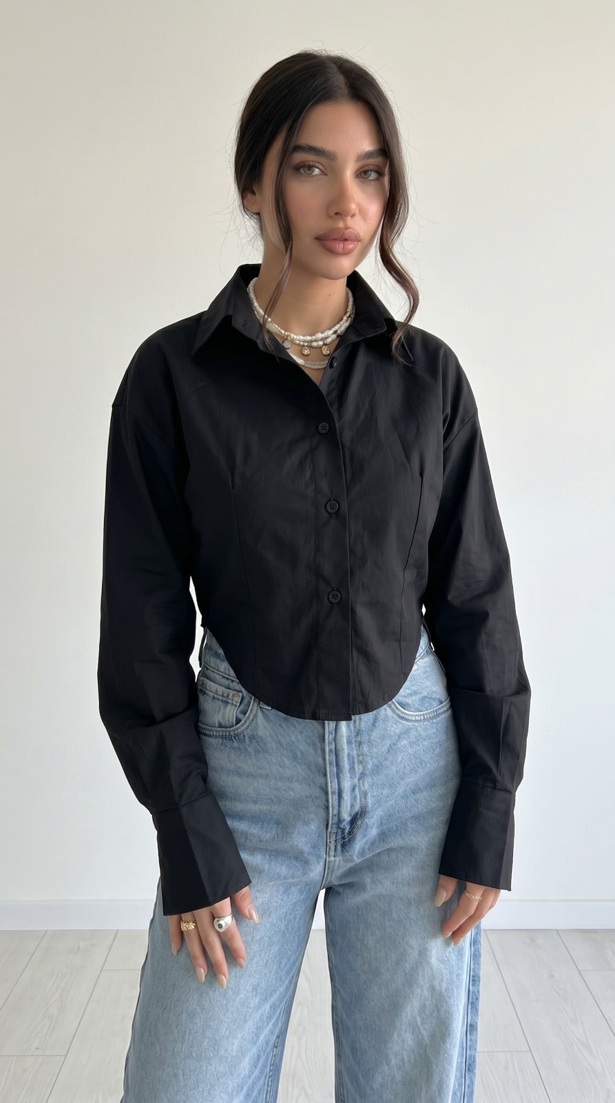 Poplin Crop Shirt
