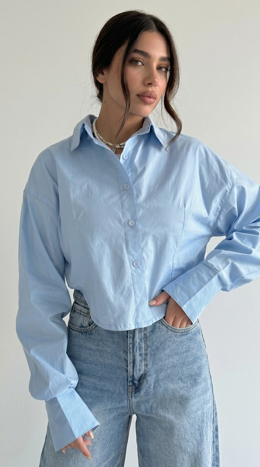 Poplin Crop Shirt