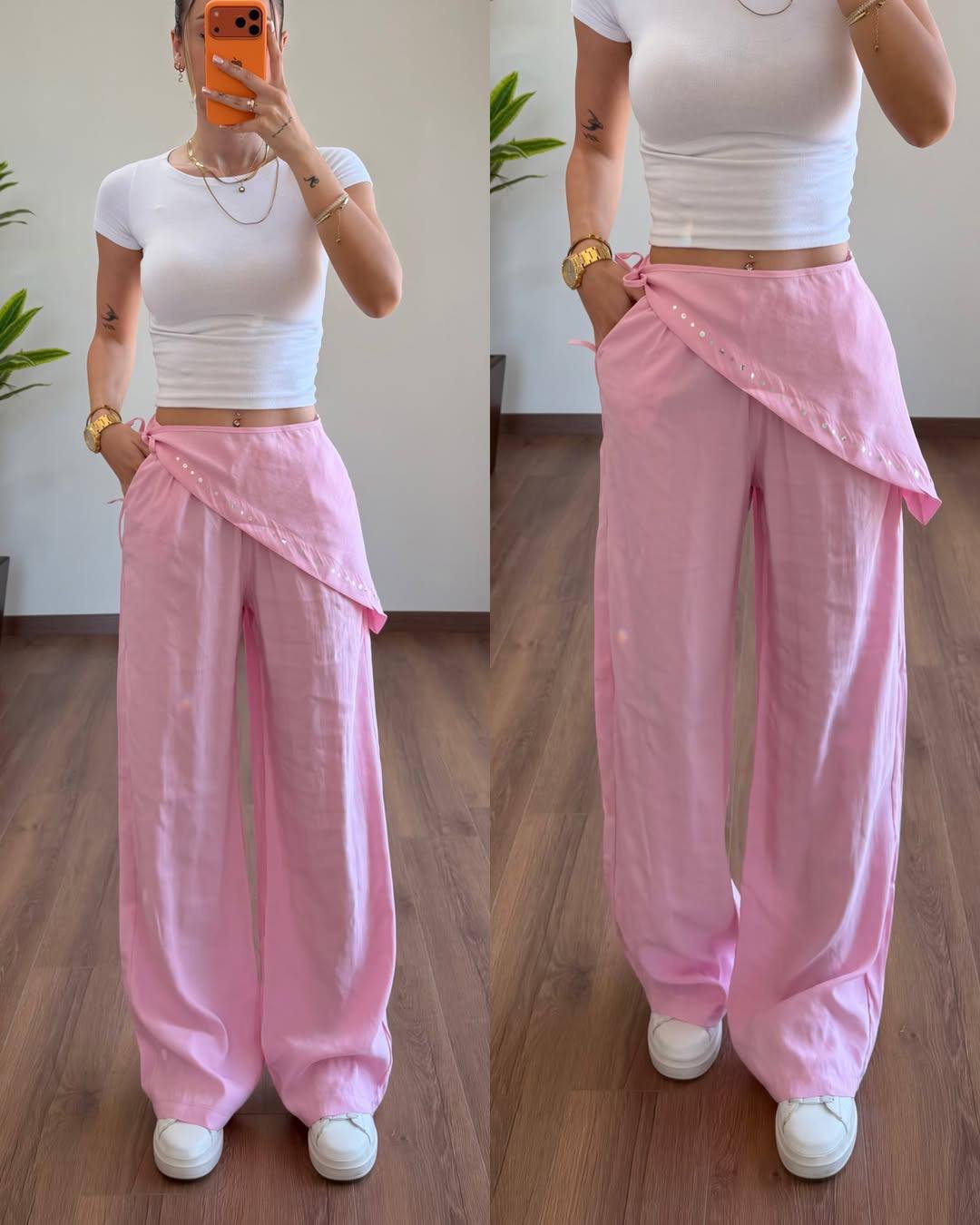 Linen wrap pants